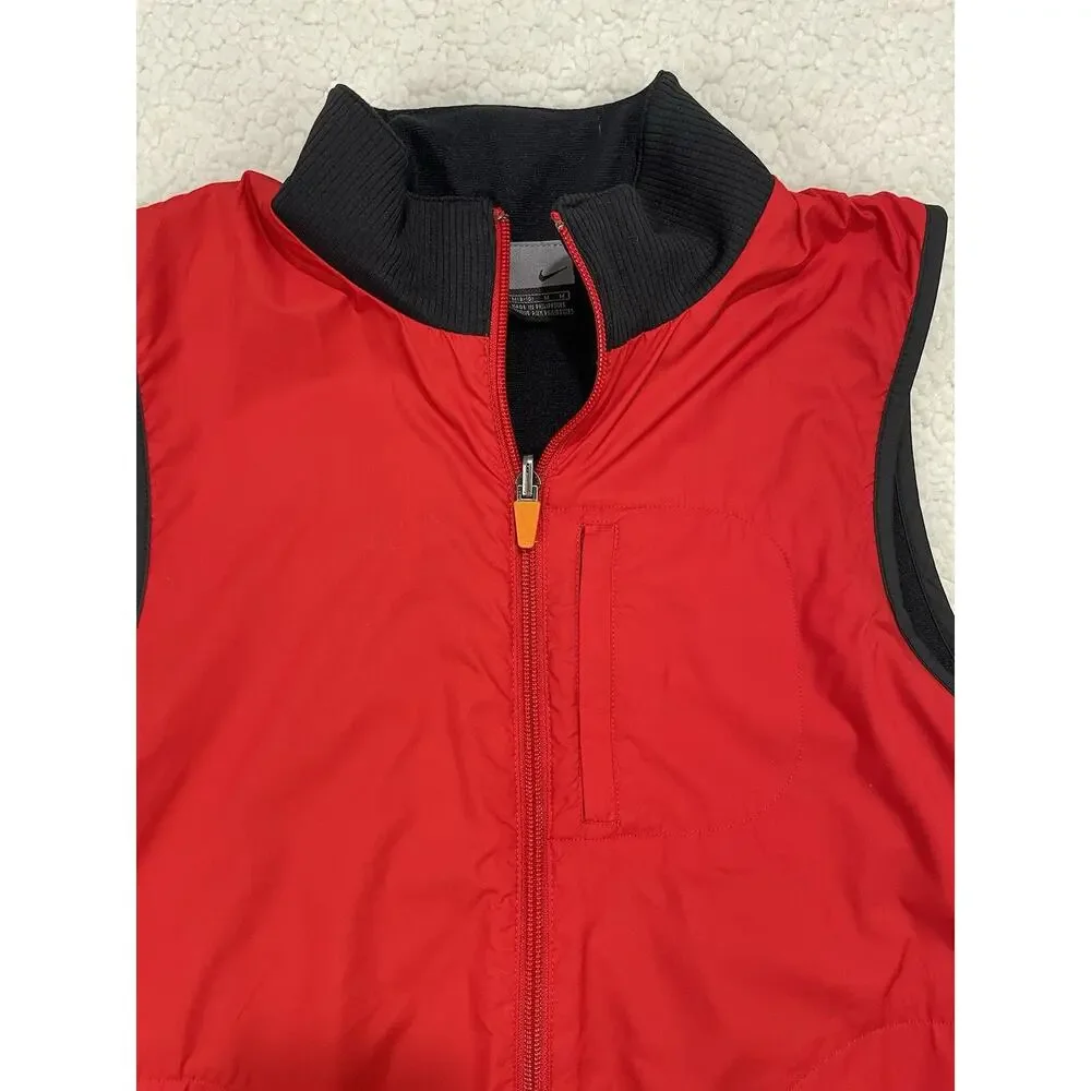 Vintage Nike Jacket & Vest 2-Pc Set Women Size M Red‎ Black Coat Puffer Silver